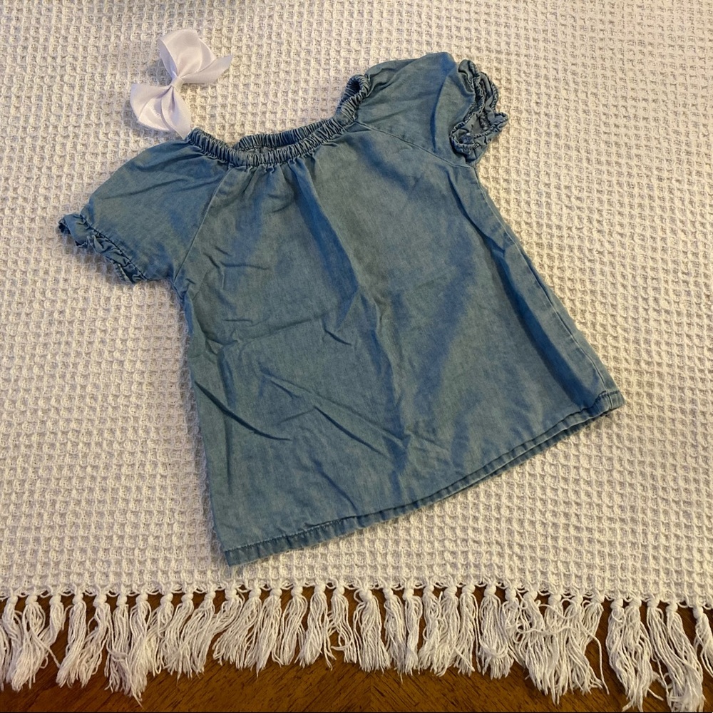 Carter’s toddler girl chambray puff sleeve shirt